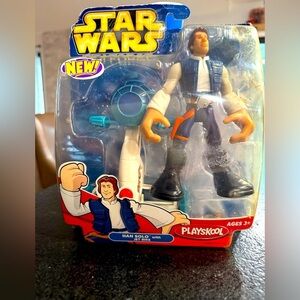 Hasbro 2005 Han Solo Star Wars Jedi Force Figure, Playskool Heroes, Chunky, 6”